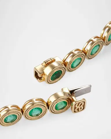 Sydney Evan 14K Emerald Green Fluted Bracelet | Thumbnail 4 Sydney Evan 14K Emerald Green Fluted Bracelet | Thumbnail 4