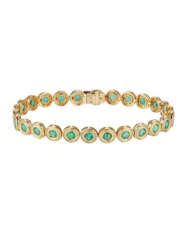 Sydney Evan 14K Emerald Green Fluted Bracelet | Thumbnail 1 Sydney Evan 14K Emerald Green Fluted Bracelet | Thumbnail 1