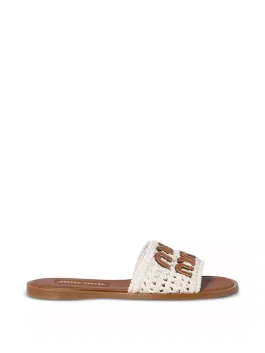 Miu Miu Crochet Slide Sandals | Thumbnail 1 Miu Miu Crochet Slide Sandals | Thumbnail 1