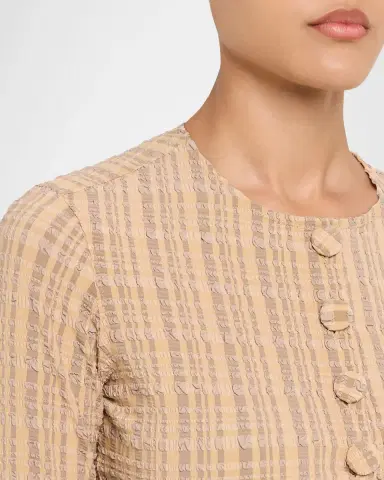 Lisa Marie Fernandez Seersucker Cropped Cardigan | Thumbnail 3 Lisa Marie Fernandez Seersucker Cropped Cardigan | Thumbnail 3