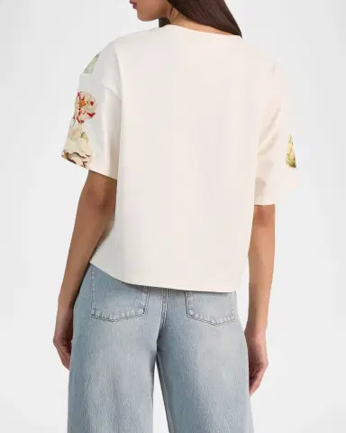 ALICE + OLIVIA Evan Floral Short-Sleeve T-Shirt | Thumbnail 3 ALICE + OLIVIA Evan Floral Short-Sleeve T-Shirt | Thumbnail 3