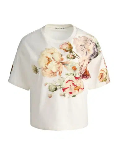 ALICE + OLIVIA Evan Floral Short-Sleeve T-Shirt | Thumbnail 1 ALICE + OLIVIA Evan Floral Short-Sleeve T-Shirt | Thumbnail 1
