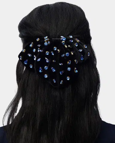 Lele Sadoughi Candy Oversized Velvet & Crystal Bow Barrette | Thumbnail 2 Lele Sadoughi Candy Oversized Velvet & Crystal Bow Barrette | Thumbnail 2
