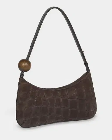 Jacquemus Le Bisou Perle Croc-Embossed Suede Shoulder Bag | Thumbnail 4 Jacquemus Le Bisou Perle Croc-Embossed Suede Shoulder Bag | Thumbnail 4