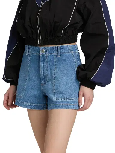 AG Jeans Women's Analeigh Linen-Blend Denim Shorts - Gold Mountain | Thumbnail 4 AG Jeans Women's Analeigh Linen-Blend Denim Shorts - Gold Mountain | Thumbnail 4