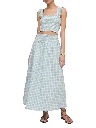 Hill House Home Women's The Azalea Nap Top - Blue Red Gingham - Size Large | Thumbnail 2 Hill House Home Women's The Azalea Nap Top - Blue Red Gingham - Size Large | Thumbnail 2