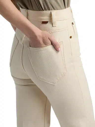 Jamie Haller Women's The Crease Bootcut Jeans - Ecru - Size Denim:32 | Thumbnail 6 Jamie Haller Women's The Crease Bootcut Jeans - Ecru - Size Denim:32 | Thumbnail 6