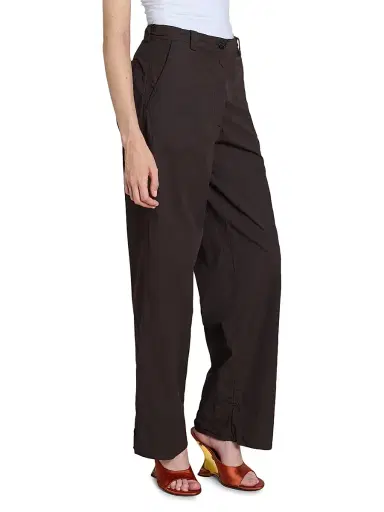 Dries Van Noten Women's Pakora Cotton Mid-Rise Wide-Leg Pants - Dark Brown | Thumbnail 6 Dries Van Noten Women's Pakora Cotton Mid-Rise Wide-Leg Pants - Dark Brown | Thumbnail 6