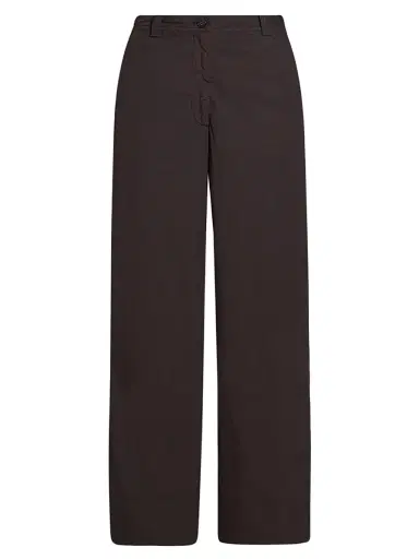 Dries Van Noten Women's Pakora Cotton Mid-Rise Wide-Leg Pants - Dark Brown | Thumbnail 1 Dries Van Noten Women's Pakora Cotton Mid-Rise Wide-Leg Pants - Dark Brown | Thumbnail 1