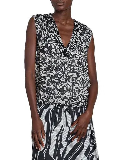 Dries Van Noten Women's College Embellished Abstract V-Neck Top - Black | Thumbnail 3 Dries Van Noten Women's College Embellished Abstract V-Neck Top - Black | Thumbnail 3