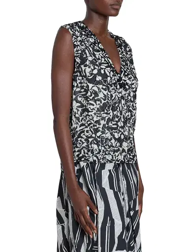 Dries Van Noten Women's College Embellished Abstract V-Neck Top - Black | Thumbnail 4 Dries Van Noten Women's College Embellished Abstract V-Neck Top - Black | Thumbnail 4