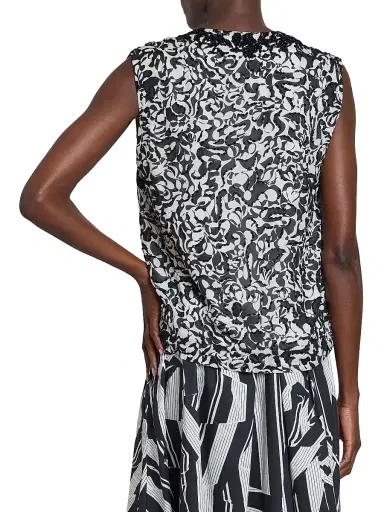 Dries Van Noten Women's College Embellished Abstract V-Neck Top - Black | Thumbnail 5 Dries Van Noten Women's College Embellished Abstract V-Neck Top - Black | Thumbnail 5