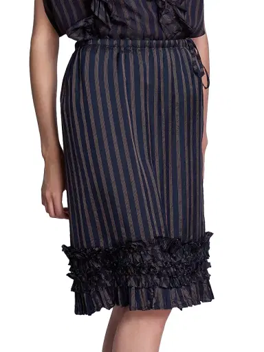 Dries Van Noten Women's Scotts Ruffle-Trim Striped Knee-Length Skirt | Thumbnail 4 Dries Van Noten Women's Scotts Ruffle-Trim Striped Knee-Length Skirt | Thumbnail 4