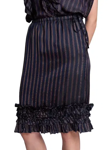 Dries Van Noten Women's Scotts Ruffle-Trim Striped Knee-Length Skirt | Thumbnail 6 Dries Van Noten Women's Scotts Ruffle-Trim Striped Knee-Length Skirt | Thumbnail 6