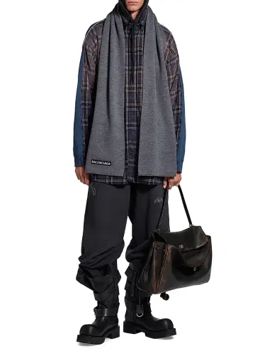 Balenciaga Men's Patch Scarf | Thumbnail 4 Balenciaga Men's Patch Scarf | Thumbnail 4