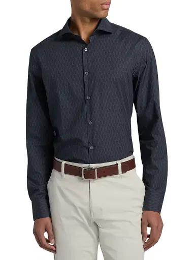 Canali Men's Tonal Frecchia Sport Shirt | Thumbnail 3 Canali Men's Tonal Frecchia Sport Shirt | Thumbnail 3