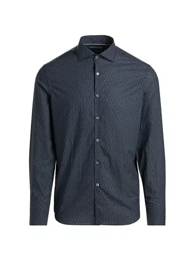 Canali Men's Tonal Frecchia Sport Shirt | Thumbnail 1 Canali Men's Tonal Frecchia Sport Shirt | Thumbnail 1