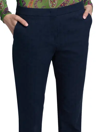 Etro Women's Milano Cotton Cigatette Trousers - Corda Scuro | Thumbnail 6 Etro Women's Milano Cotton Cigatette Trousers - Corda Scuro | Thumbnail 6