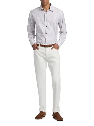 Etro Men's Fuji Jacquard Denim Trousers - Bianco Ottico | Thumbnail 2 Etro Men's Fuji Jacquard Denim Trousers - Bianco Ottico | Thumbnail 2