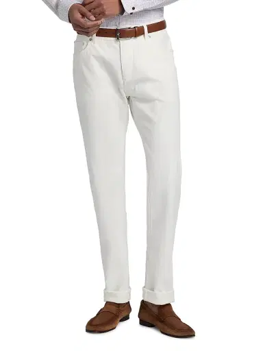 Etro Men's Fuji Jacquard Denim Trousers - Bianco Ottico | Thumbnail 3 Etro Men's Fuji Jacquard Denim Trousers - Bianco Ottico | Thumbnail 3