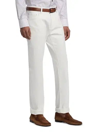 Etro Men's Fuji Jacquard Denim Trousers - Bianco Ottico | Thumbnail 4 Etro Men's Fuji Jacquard Denim Trousers - Bianco Ottico | Thumbnail 4