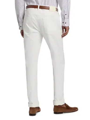 Etro Men's Fuji Jacquard Denim Trousers - Bianco Ottico | Thumbnail 5 Etro Men's Fuji Jacquard Denim Trousers - Bianco Ottico | Thumbnail 5