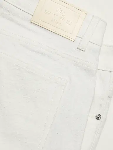 Etro Men's Fuji Jacquard Denim Trousers - Bianco Ottico | Thumbnail 7 Etro Men's Fuji Jacquard Denim Trousers - Bianco Ottico | Thumbnail 7