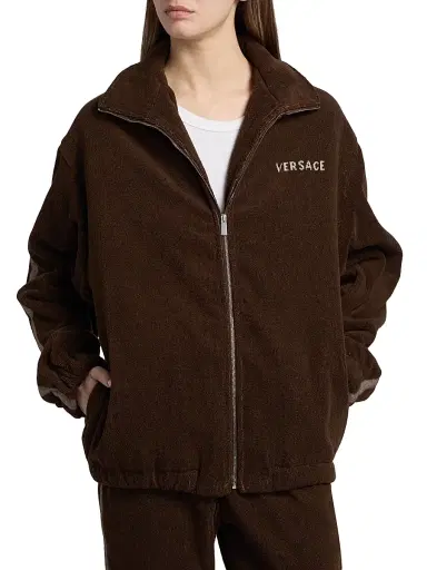 Versace Women's Medusa Jacquard Terry Full-Zip Sweatshirt - Brown - Size XS | Thumbnail 3 Versace Women's Medusa Jacquard Terry Full-Zip Sweatshirt - Brown - Size XS | Thumbnail 3