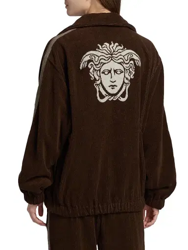 Versace Women's Medusa Jacquard Terry Full-Zip Sweatshirt - Brown - Size XS | Thumbnail 5 Versace Women's Medusa Jacquard Terry Full-Zip Sweatshirt - Brown - Size XS | Thumbnail 5