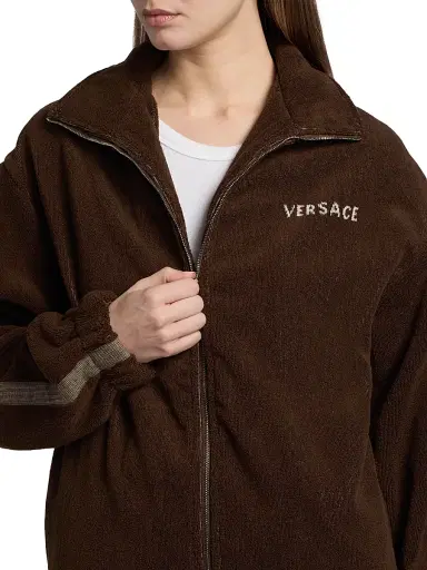 Versace Women's Medusa Jacquard Terry Full-Zip Sweatshirt - Brown - Size XS | Thumbnail 6 Versace Women's Medusa Jacquard Terry Full-Zip Sweatshirt - Brown - Size XS | Thumbnail 6