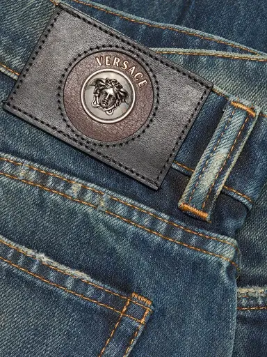 Versace Women's Faded Straight Jeans - Dirty Blue - Size 30 | Thumbnail 7 Versace Women's Faded Straight Jeans - Dirty Blue - Size 30 | Thumbnail 7