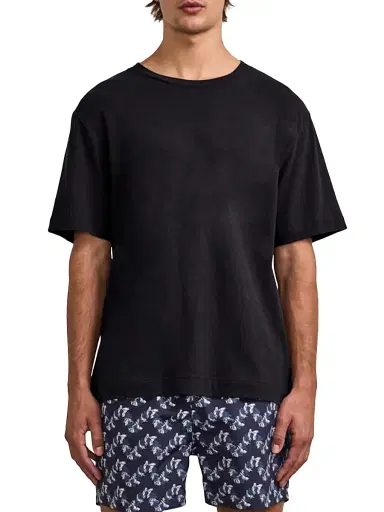 Frescobol Carioca Men's Dinis Cotton-Linen Crewneck T-Shirt | Thumbnail 2 Frescobol Carioca Men's Dinis Cotton-Linen Crewneck T-Shirt | Thumbnail 2