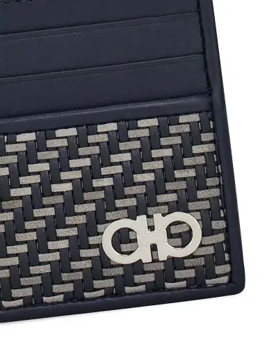 Ferragamo Men's Leather Woven Card Case | Thumbnail 3 Ferragamo Men's Leather Woven Card Case | Thumbnail 3