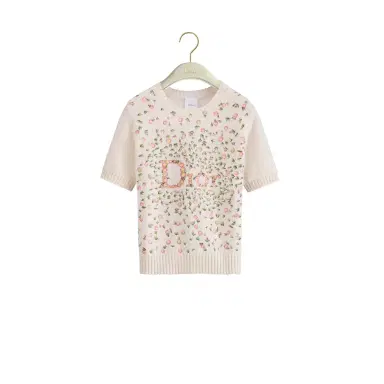 Dior Short-Sleeved Embroidered Sweater | Thumbnail 1 Dior Short-Sleeved Embroidered Sweater | Thumbnail 1