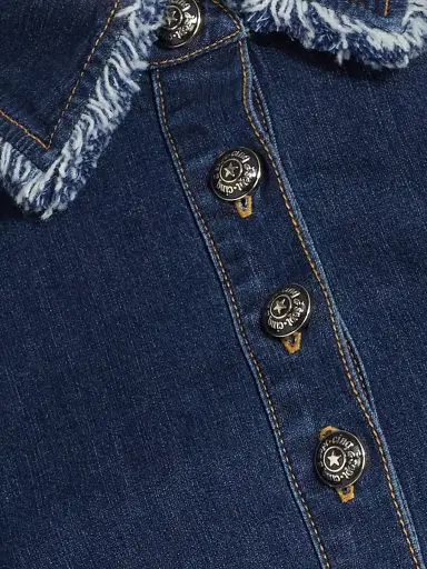 Cinq à Sept Women's Dany Bicolor Fringe Denim Minidress | Thumbnail 7 Cinq à Sept Women's Dany Bicolor Fringe Denim Minidress | Thumbnail 7