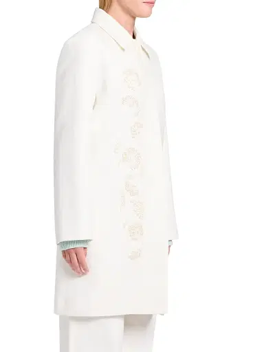TWP Women's Floral Embroidered Linen A-Line Coat - Ivoire | Thumbnail 5 TWP Women's Floral Embroidered Linen A-Line Coat - Ivoire | Thumbnail 5