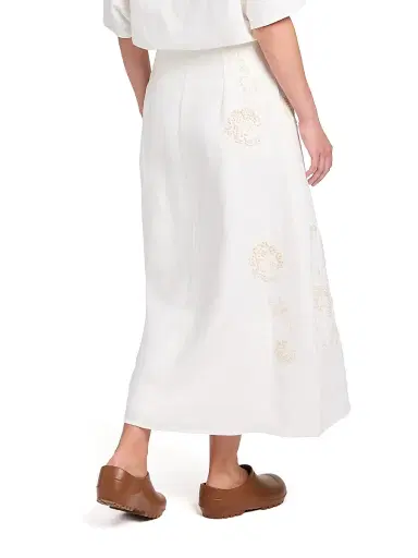 TWP Women's Floral Embroidered A-Line Midi-Skirt - Ivoire | Thumbnail 4 TWP Women's Floral Embroidered A-Line Midi-Skirt - Ivoire | Thumbnail 4