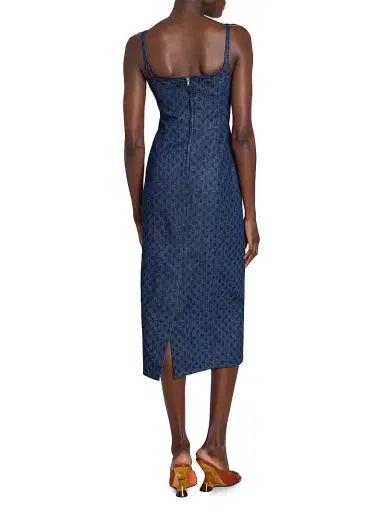 Dries Van Noten Women's Debano Geometric Denim Midi-Dress - Dessin B | Thumbnail 5 Dries Van Noten Women's Debano Geometric Denim Midi-Dress - Dessin B | Thumbnail 5