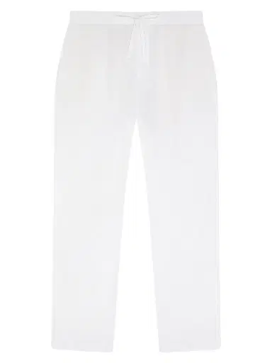 Frescobol Carioca Men's Oscar Cotton-Linen Chino Pants - White | Thumbnail 1 Frescobol Carioca Men's Oscar Cotton-Linen Chino Pants - White | Thumbnail 1