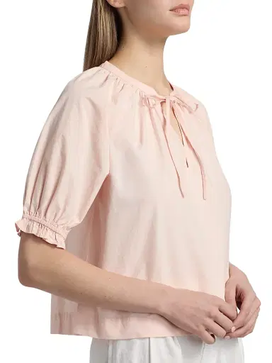 Ciao Lucia Women's Esti Tieneck Cotton Poplin Top - Powder - Size XL | Thumbnail 6 Ciao Lucia Women's Esti Tieneck Cotton Poplin Top - Powder - Size XL | Thumbnail 6