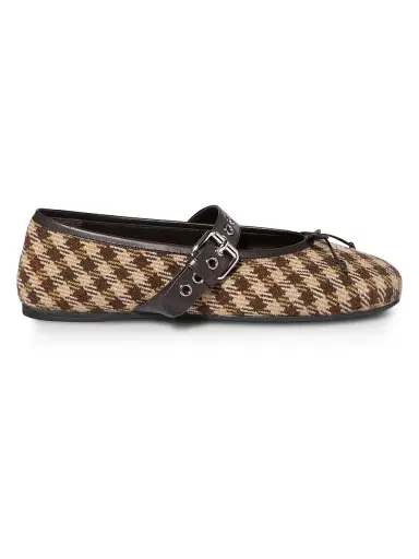 Miu Miu Women's Wool Ballerinas - Brown - Size 10.5 | Thumbnail 1 Miu Miu Women's Wool Ballerinas - Brown - Size 10.5 | Thumbnail 1