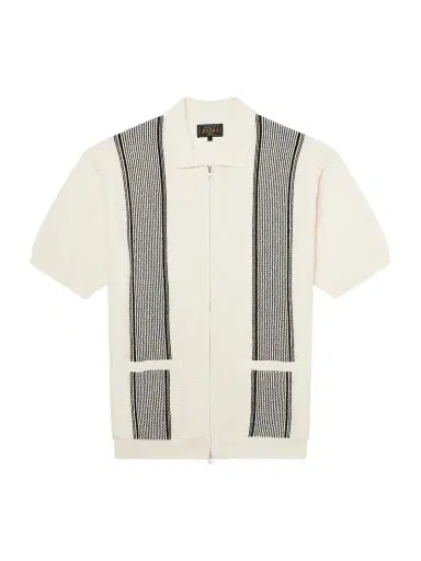 Beams Plus Striped Knitted Half-Zip Polo Shirt - Men | Thumbnail 1 Beams Plus Striped Knitted Half-Zip Polo Shirt - Men | Thumbnail 1