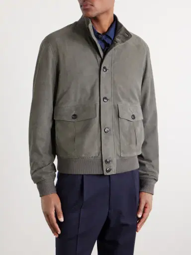 Zegna Ribbed Suede Jacket - Men | Thumbnail 3 Zegna Ribbed Suede Jacket - Men | Thumbnail 3