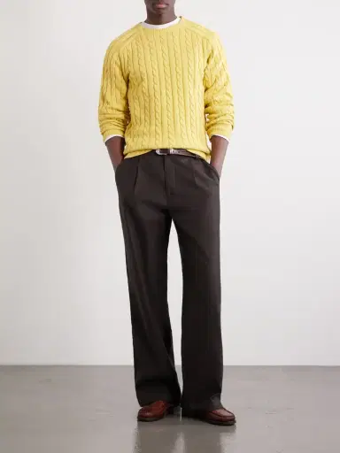 Beams Plus Cable-Knit Cotton Sweater - Men | Thumbnail 2 Beams Plus Cable-Knit Cotton Sweater - Men | Thumbnail 2