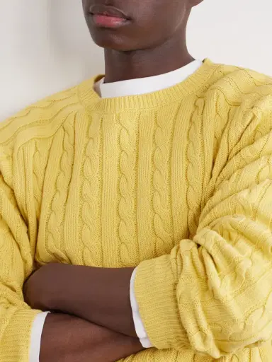 Beams Plus Cable-Knit Cotton Sweater - Men | Thumbnail 5 Beams Plus Cable-Knit Cotton Sweater - Men | Thumbnail 5