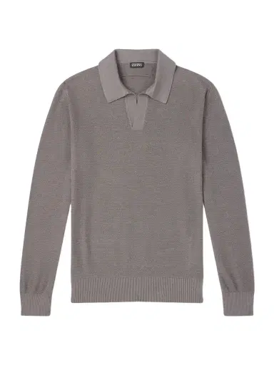 Zegna Silk and Cashmere-Blend Polo Shirt - Men | Thumbnail 1 Zegna Silk and Cashmere-Blend Polo Shirt - Men | Thumbnail 1