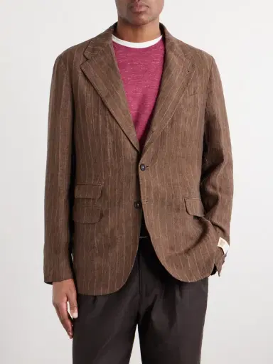 Massimo Alba Pinstriped Linen Blazer - Men | Thumbnail 3 Massimo Alba Pinstriped Linen Blazer - Men | Thumbnail 3