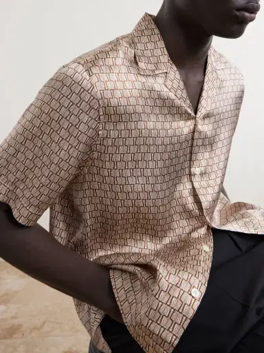 Frescobol Carioca Roberto Camp-Collar Printed Silk-Voile Shirt - Men | Thumbnail 5 Frescobol Carioca Roberto Camp-Collar Printed Silk-Voile Shirt - Men | Thumbnail 5