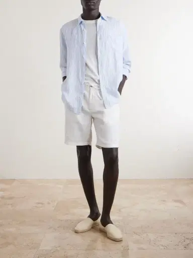 Frescobol Carioca Rui Straight-Let Pleated Drawstring Shorts - Men | Thumbnail 2 Frescobol Carioca Rui Straight-Let Pleated Drawstring Shorts - Men | Thumbnail 2