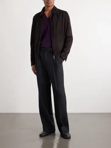 Thom Sweeney Suede Bomber Jacket - Men | Thumbnail 2 Thom Sweeney Suede Bomber Jacket - Men | Thumbnail 2